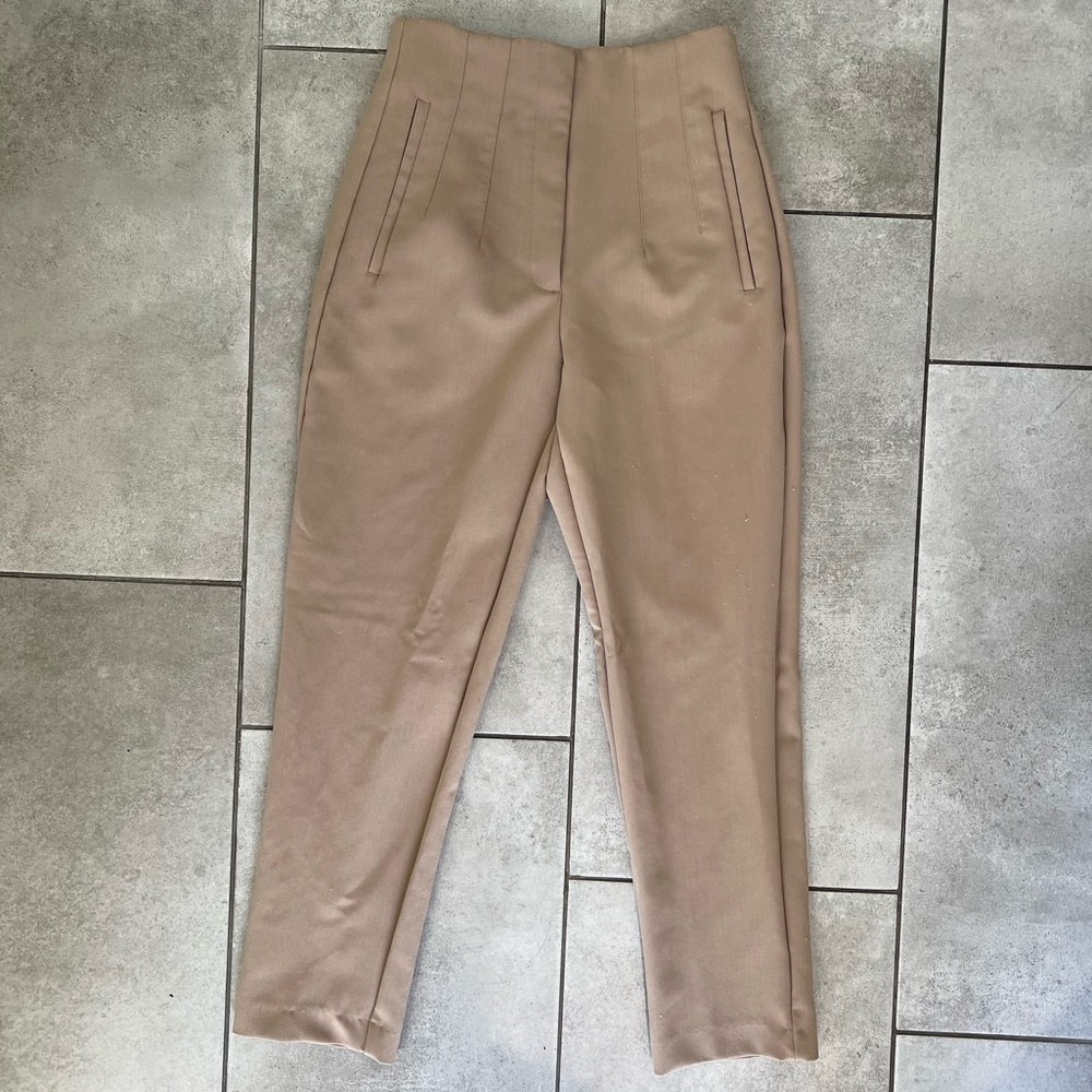 Zara High waisted tan pants